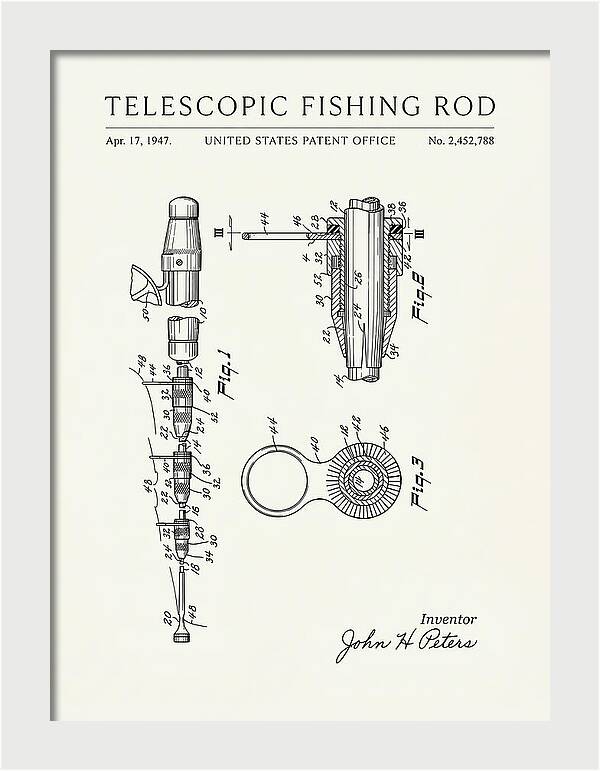 Telescopic Fishing Rod Minimalist Patent Us2452788a