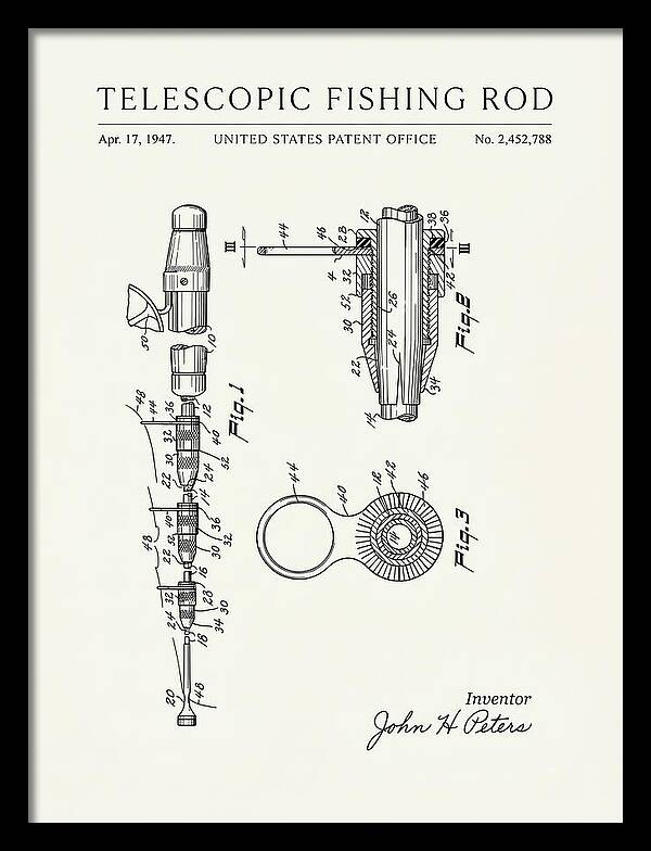 Telescopic Fishing Rod Minimalist Patent Us2452788a