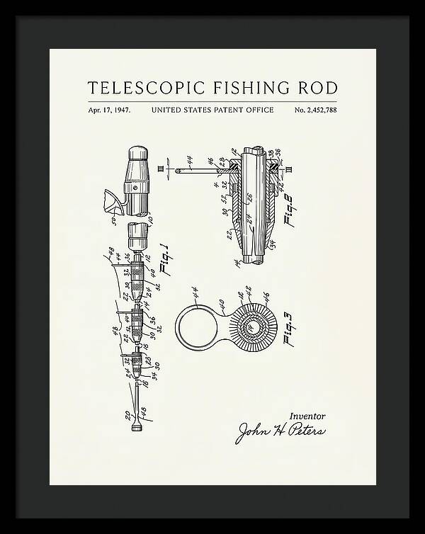 Telescopic Fishing Rod Minimalist Patent Us2452788a