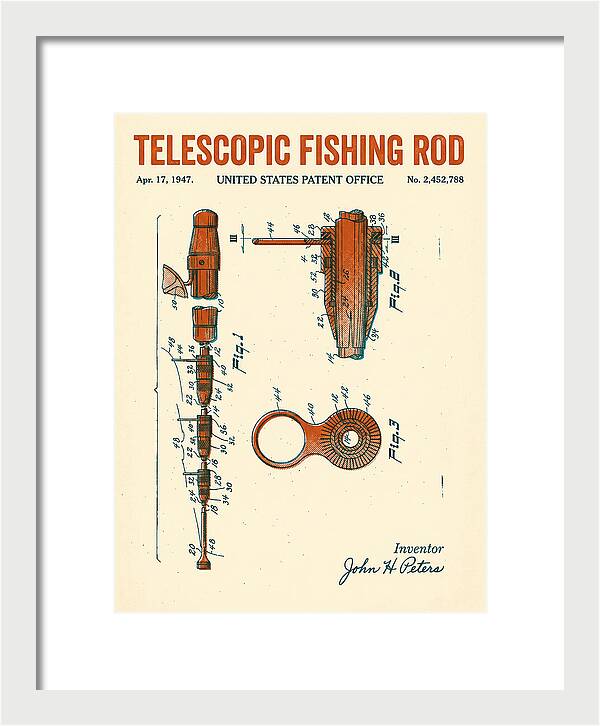 Telescopic Fishing Rod Retro Patent Us2452788a