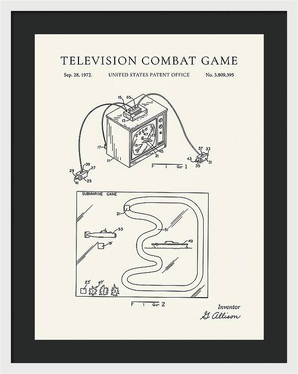 Television Combat Game Minimalist Patent Us3809395a
