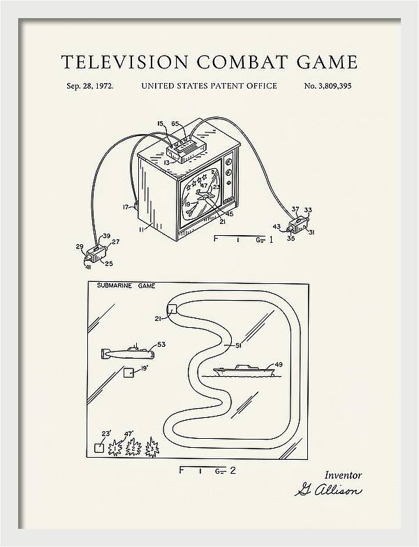 Television Combat Game Minimalist Patent Us3809395a