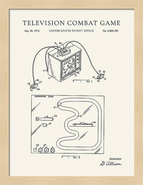 Television Combat Game Minimalist Patent Us3809395a