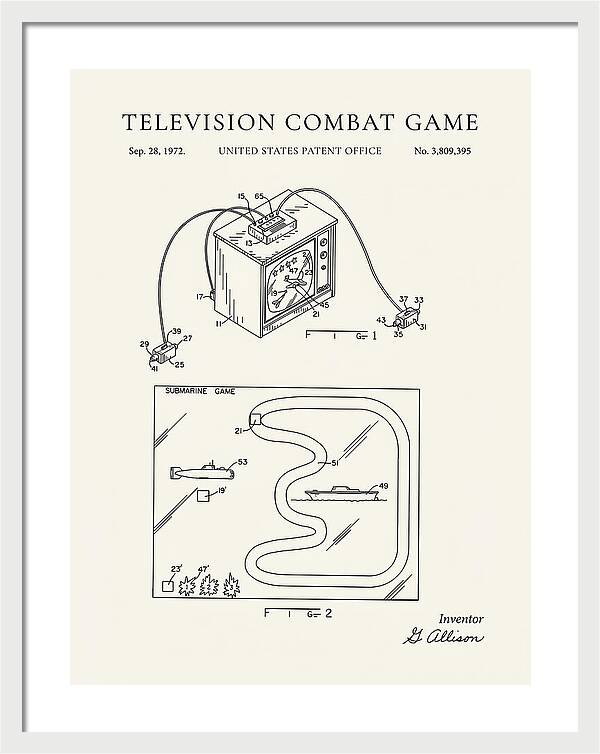 Television Combat Game Minimalist Patent Us3809395a