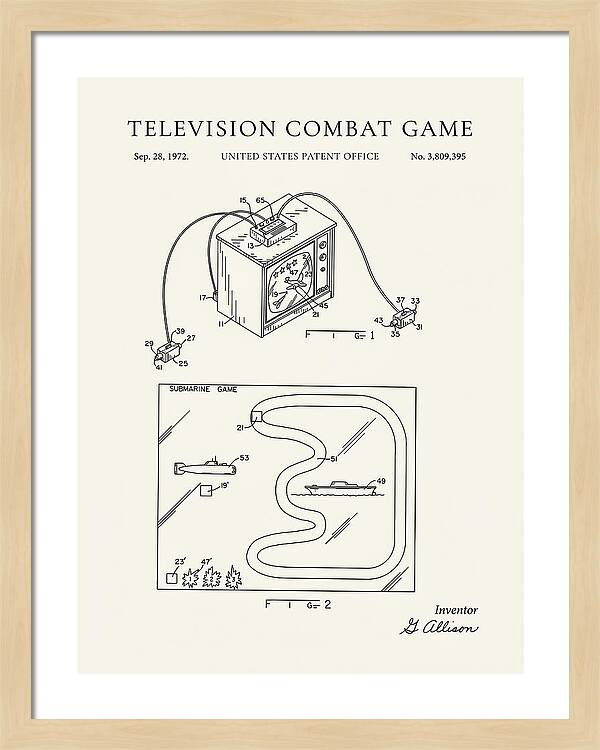 Television Combat Game Minimalist Patent Us3809395a