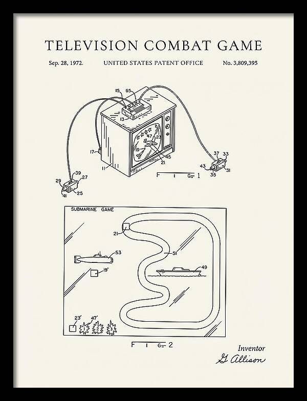 Television Combat Game Minimalist Patent Us3809395a