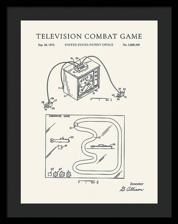 Television Combat Game Minimalist Patent Us3809395a