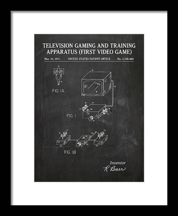 Television Gaming And Training Apparatus First Video Game Chalkboard Patent Us3728480a