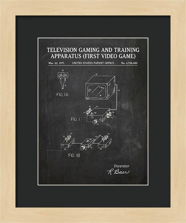 Television Gaming And Training Apparatus First Video Game Chalkboard Patent Us3728480a