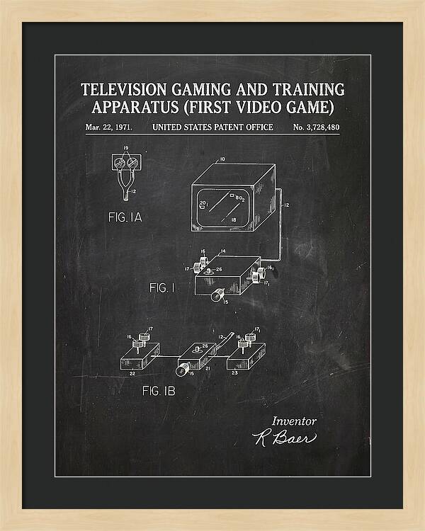 Television Gaming And Training Apparatus First Video Game Chalkboard Patent Us3728480a