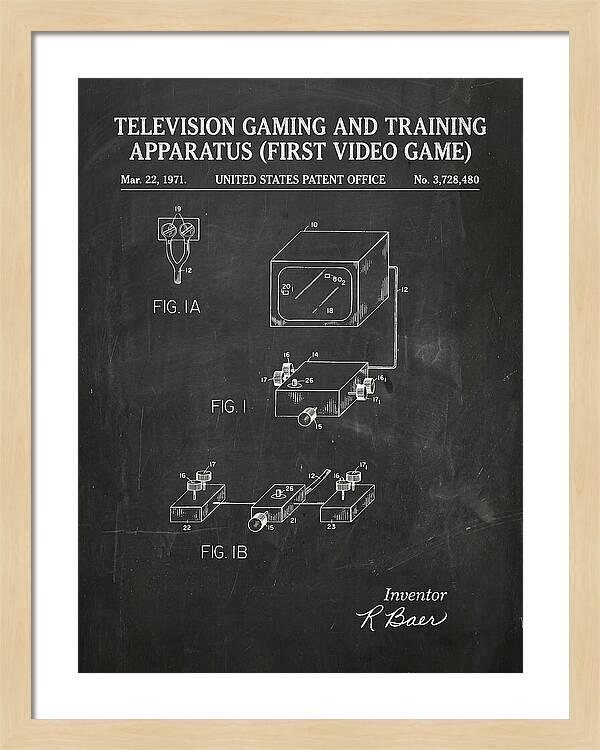 Television Gaming And Training Apparatus First Video Game Chalkboard Patent Us3728480a