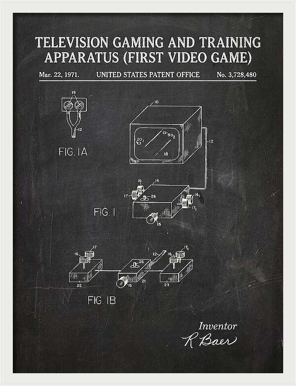 Television Gaming And Training Apparatus First Video Game Chalkboard Patent Us3728480a