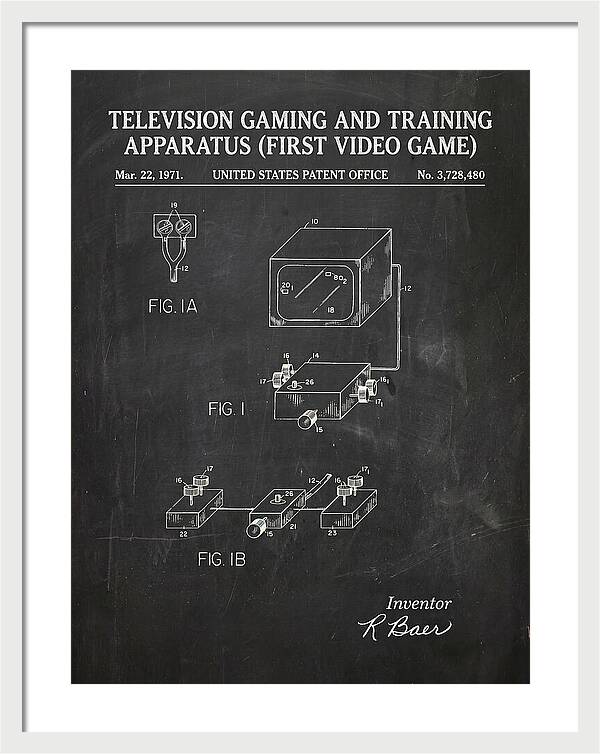 Television Gaming And Training Apparatus First Video Game Chalkboard Patent Us3728480a