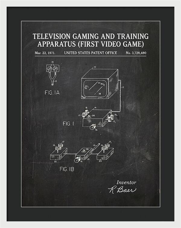 Television Gaming And Training Apparatus First Video Game Chalkboard Patent Us3728480a
