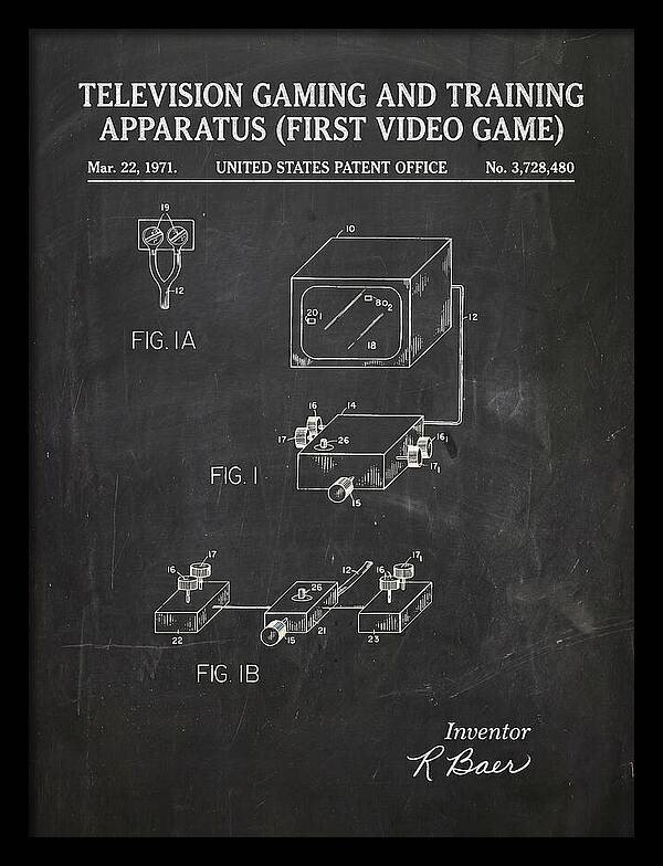 Television Gaming And Training Apparatus First Video Game Chalkboard Patent Us3728480a