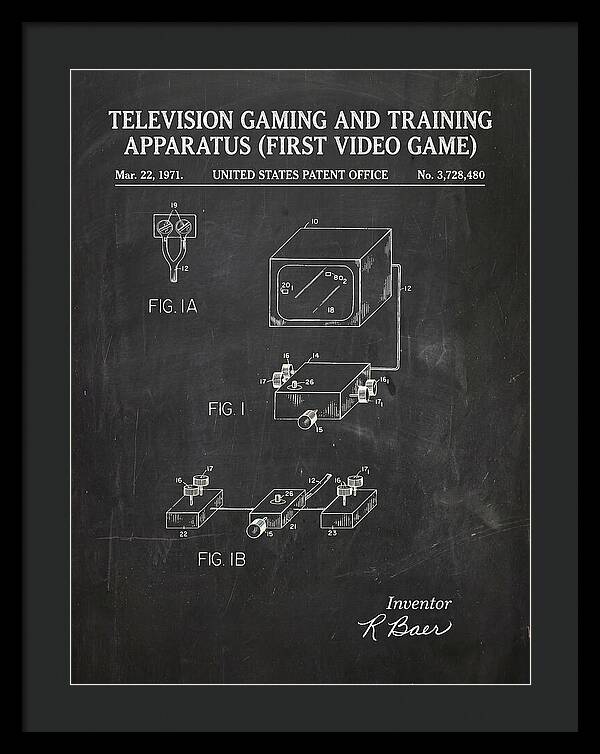 Television Gaming And Training Apparatus First Video Game Chalkboard Patent Us3728480a
