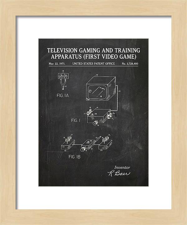 Television Gaming And Training Apparatus First Video Game Chalkboard Patent Us3728480a