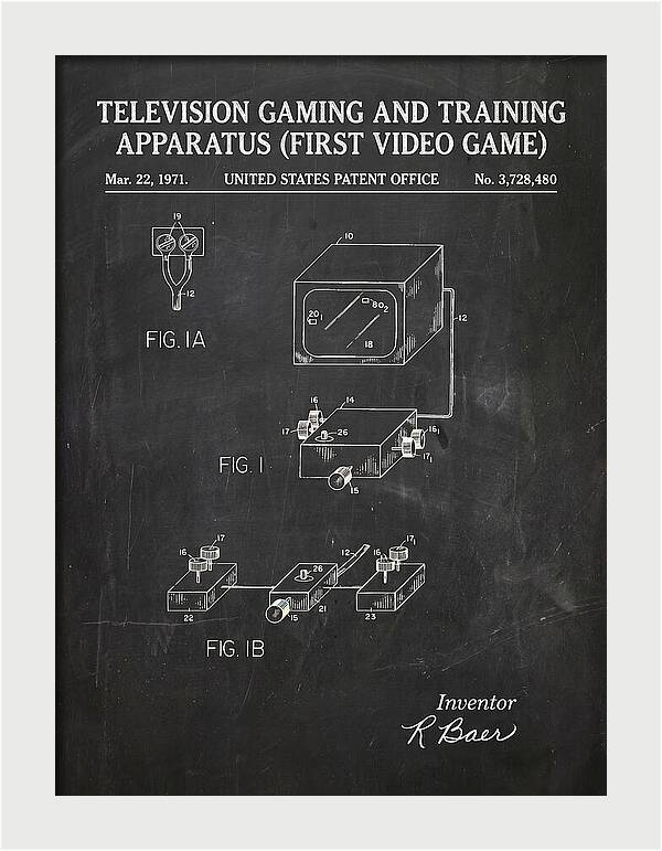 Television Gaming And Training Apparatus First Video Game Chalkboard Patent Us3728480a