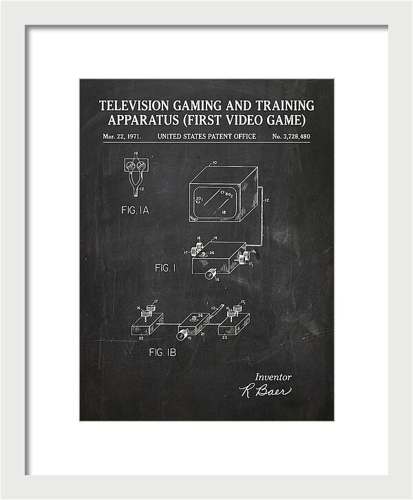 Television Gaming And Training Apparatus First Video Game Chalkboard Patent Us3728480a