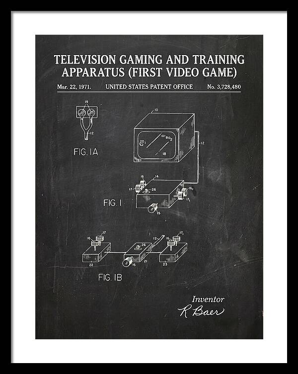 Television Gaming And Training Apparatus First Video Game Chalkboard Patent Us3728480a