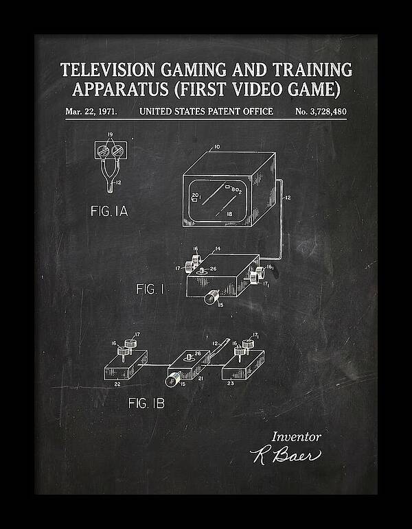 Television Gaming And Training Apparatus First Video Game Chalkboard Patent Us3728480a