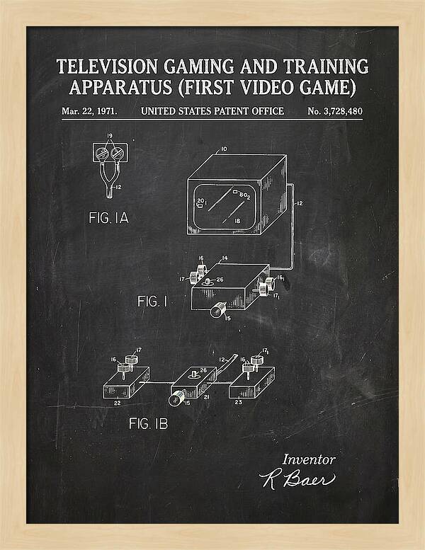 Television Gaming And Training Apparatus First Video Game Chalkboard Patent Us3728480a