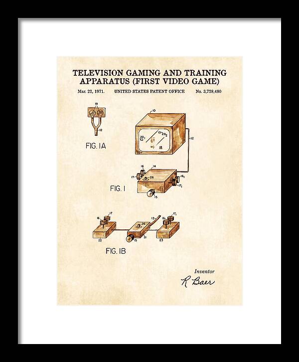 Television Gaming And Training Apparatus First Video Game Watercolor Patent Us3728480a