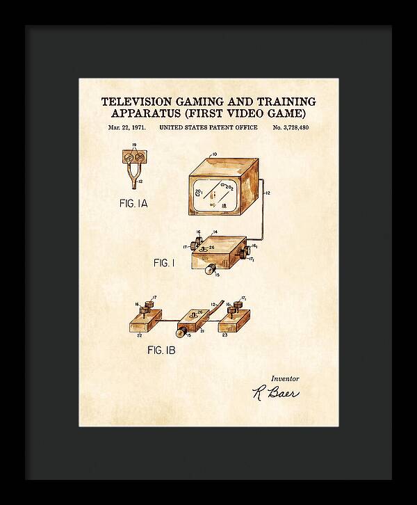 Television Gaming And Training Apparatus First Video Game Watercolor Patent Us3728480a
