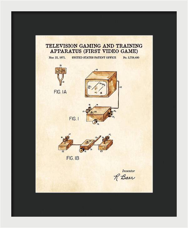 Television Gaming And Training Apparatus First Video Game Watercolor Patent Us3728480a