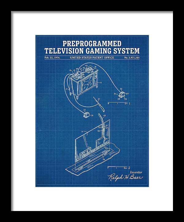 Television Gaming System Magnavox Odyssey Blueprint Patent Us3921161a