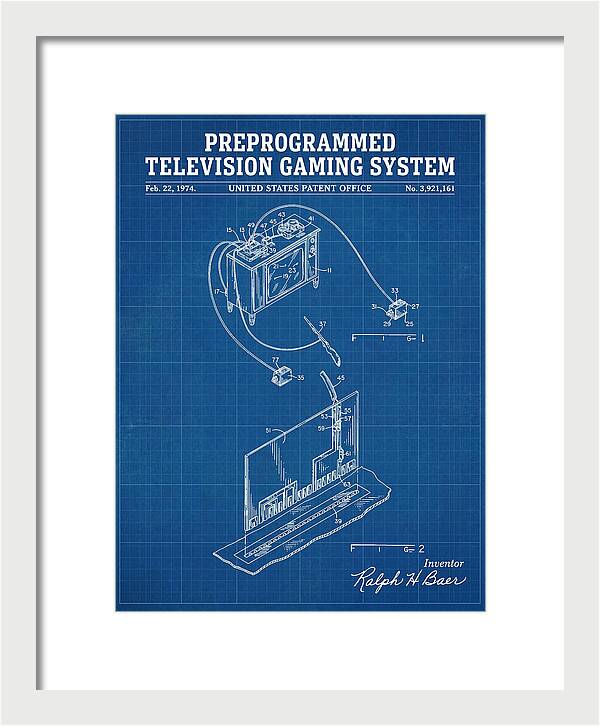 Television Gaming System Magnavox Odyssey Blueprint Patent Us3921161a