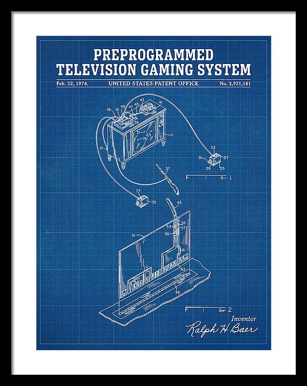 Television Gaming System Magnavox Odyssey Blueprint Patent Us3921161a