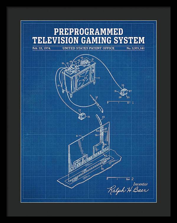 Television Gaming System Magnavox Odyssey Blueprint Patent Us3921161a