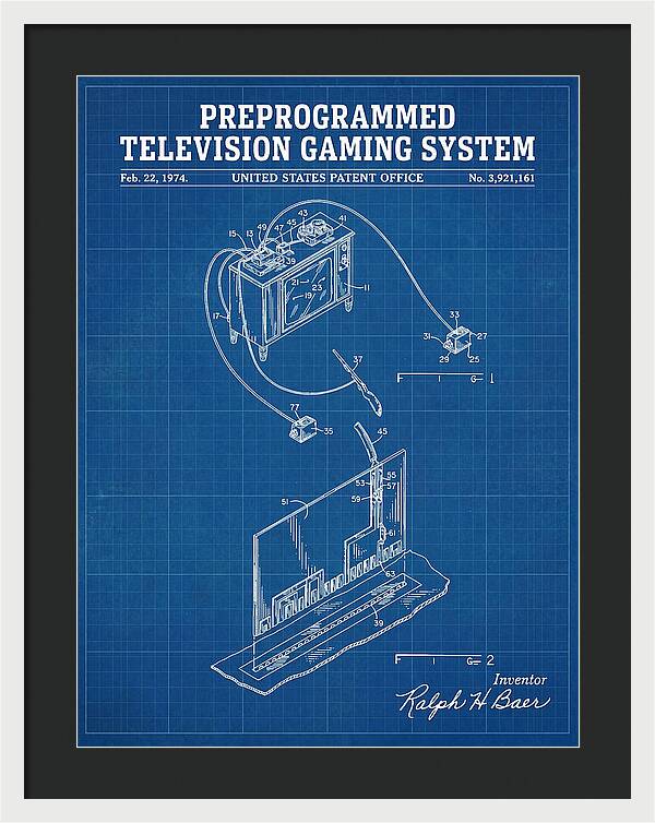Television Gaming System Magnavox Odyssey Blueprint Patent Us3921161a