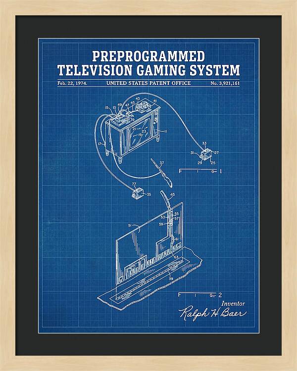 Television Gaming System Magnavox Odyssey Blueprint Patent Us3921161a