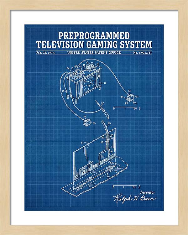 Television Gaming System Magnavox Odyssey Blueprint Patent Us3921161a