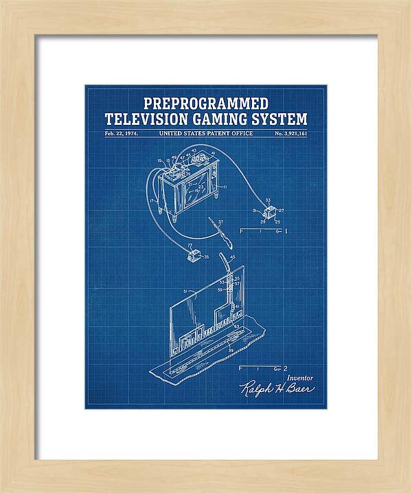 Television Gaming System Magnavox Odyssey Blueprint Patent Us3921161a