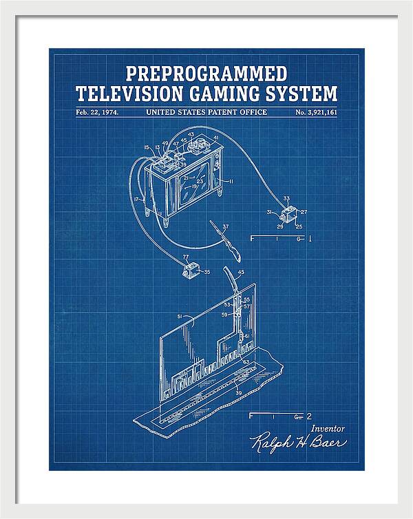 Television Gaming System Magnavox Odyssey Blueprint Patent Us3921161a