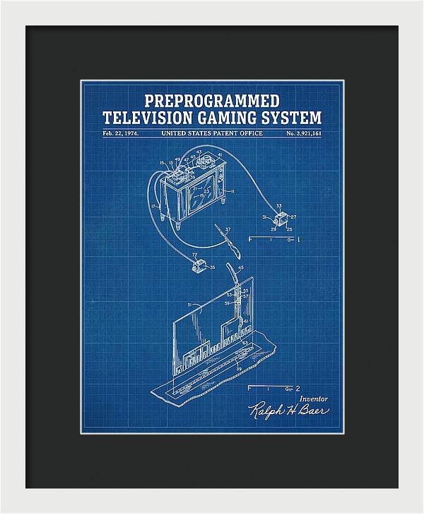 Television Gaming System Magnavox Odyssey Blueprint Patent Us3921161a