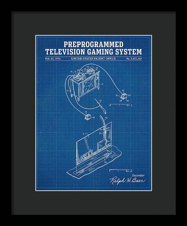 Television Gaming System Magnavox Odyssey Blueprint Patent Us3921161a