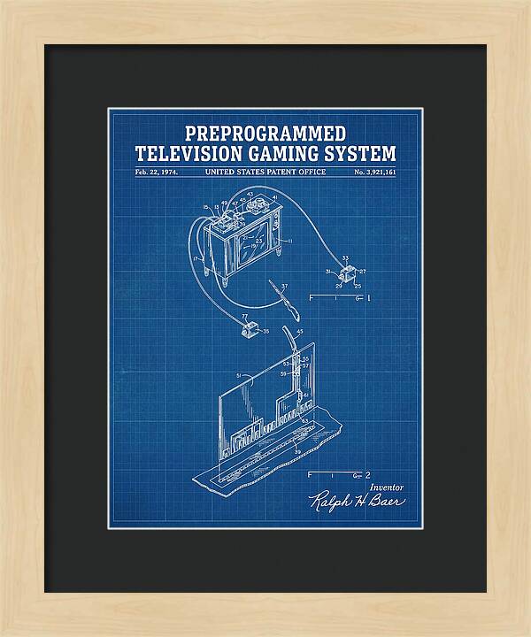 Television Gaming System Magnavox Odyssey Blueprint Patent Us3921161a