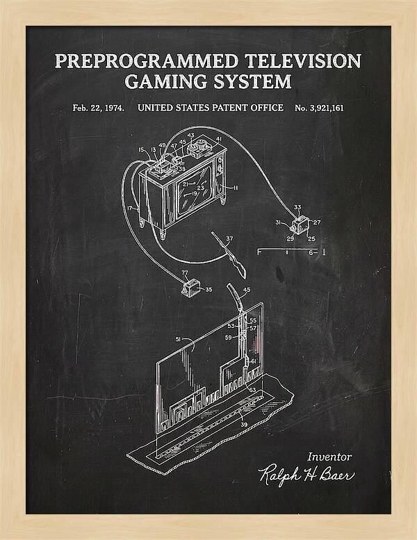 Television Gaming System Magnavox Odyssey Chalkboard Patent Us3921161a