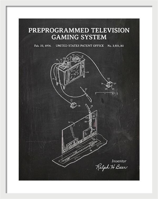 Television Gaming System Magnavox Odyssey Chalkboard Patent Us3921161a