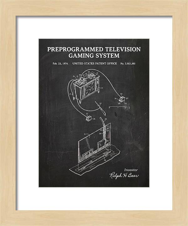 Television Gaming System Magnavox Odyssey Chalkboard Patent Us3921161a