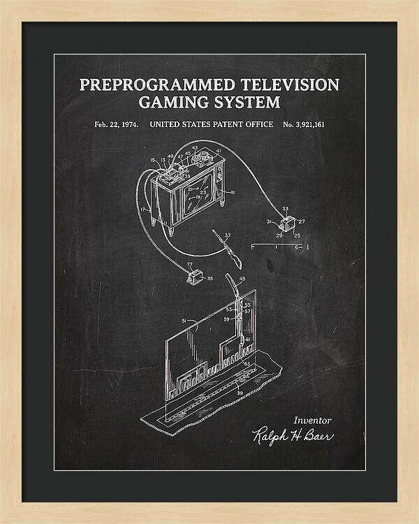 Television Gaming System Magnavox Odyssey Chalkboard Patent Us3921161a