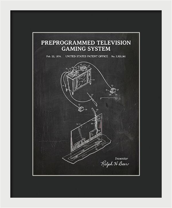 Television Gaming System Magnavox Odyssey Chalkboard Patent Us3921161a