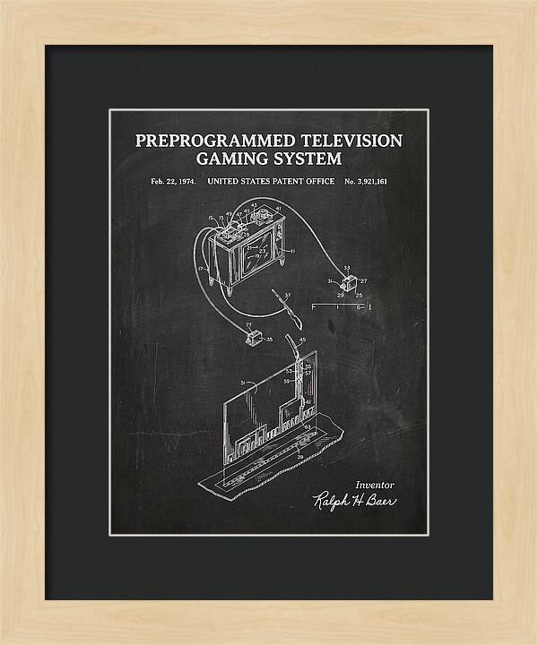 Television Gaming System Magnavox Odyssey Chalkboard Patent Us3921161a