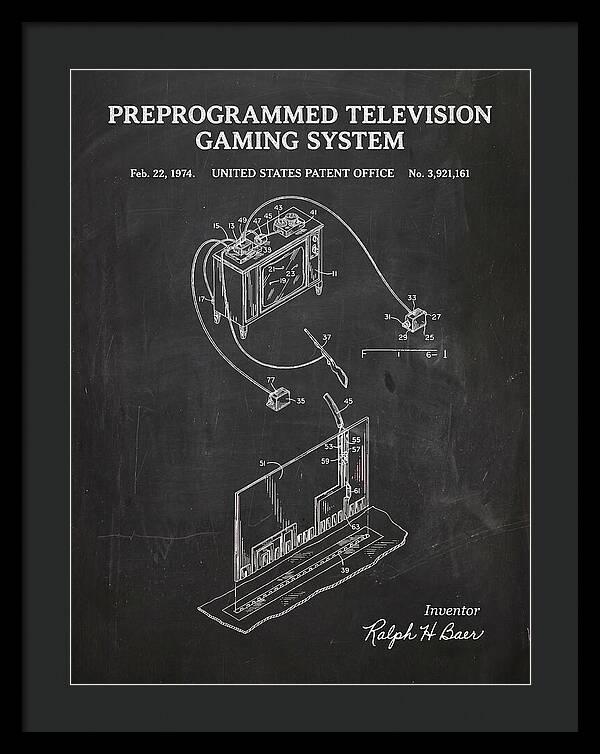 Television Gaming System Magnavox Odyssey Chalkboard Patent Us3921161a