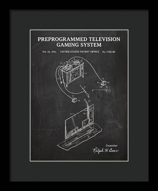 Television Gaming System Magnavox Odyssey Chalkboard Patent Us3921161a