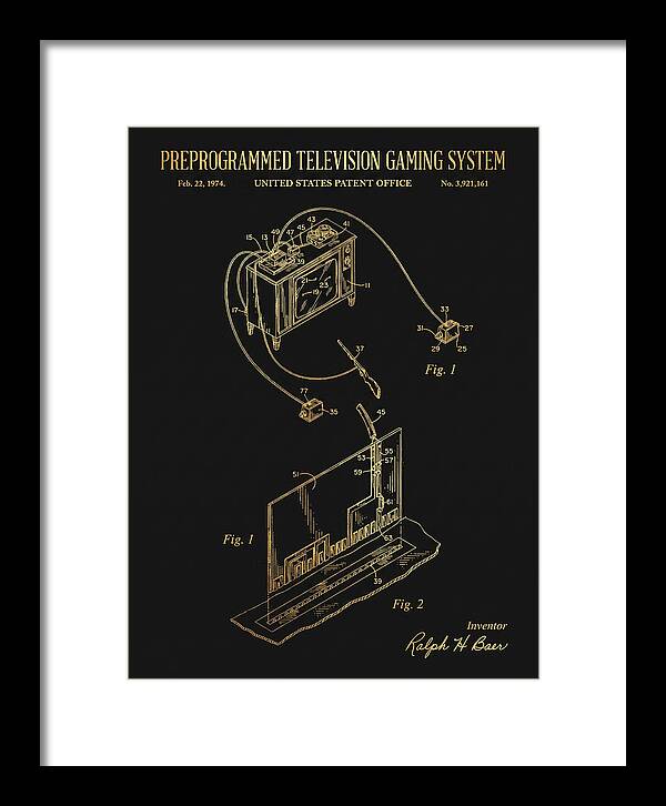 Television Gaming System Magnavox Odyssey Gold Patent Us3921161a